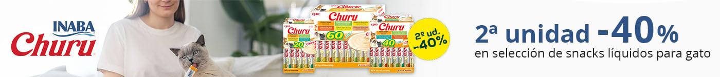 Churu: -40% en la 2ª unidad en selección de snacks líquidos para gato