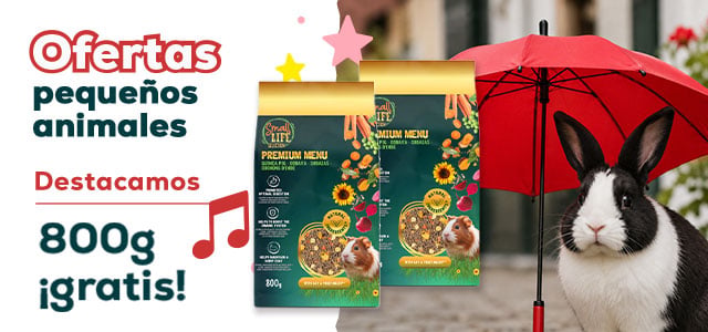 Small life: !Kilos gratis! en selección de pienso premium menú para cobaya